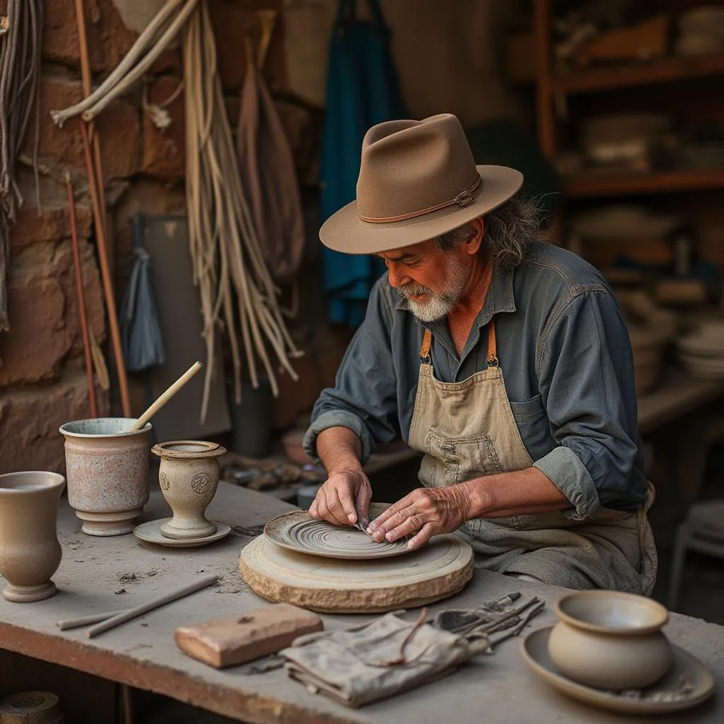 Emprendedor trabajando en su producto