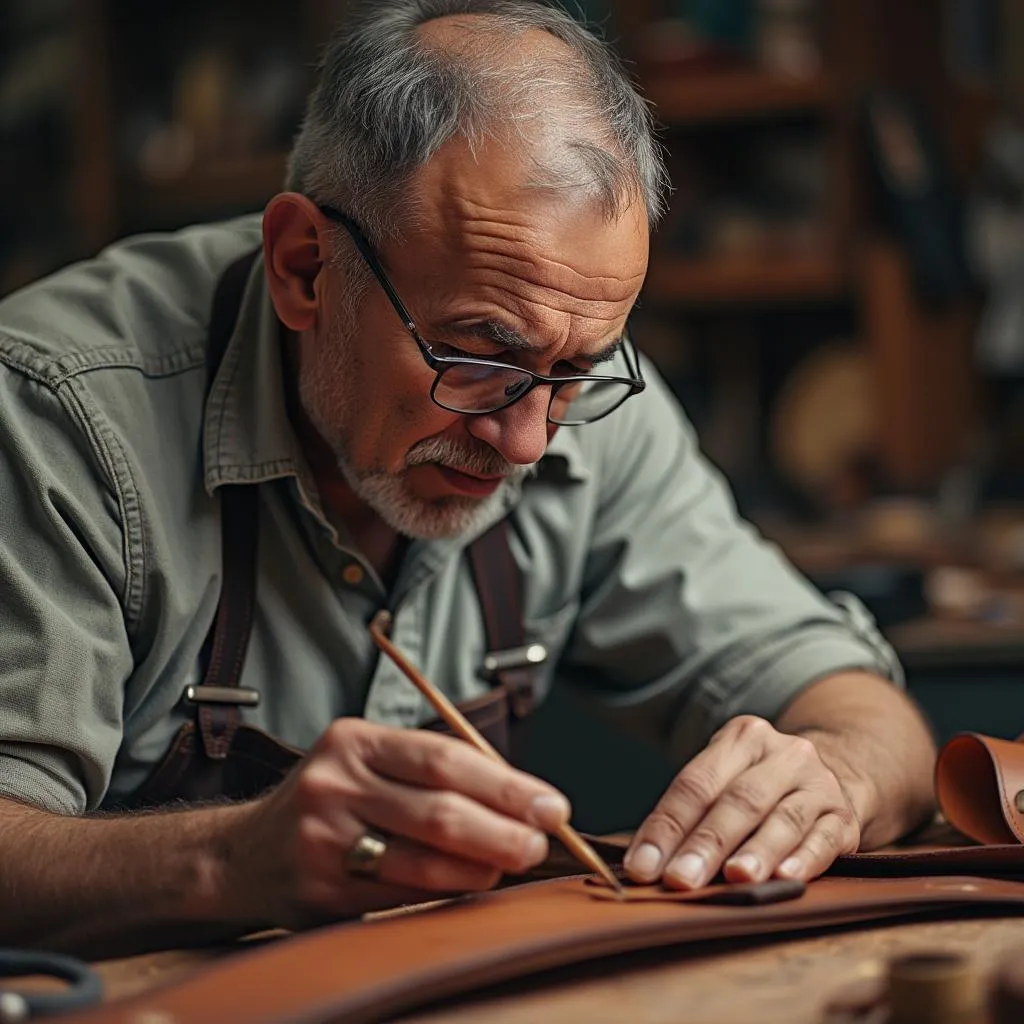 Carlos R., Artesanías en Cuero